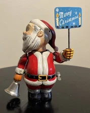 1950s BELL RINGING SANTA Christmas Wind Up Tin Toy By TN Japan Bell Arm Works