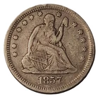 1857 Seated Liberty Quarter Silver Coin VF Pre Civil War US #1057