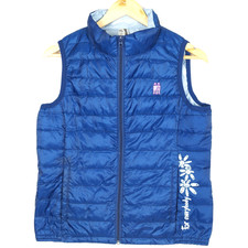 DESIGUAL Damen Weste Gilet Größe 40 Bodywarmer Blau High Neck Full Zip