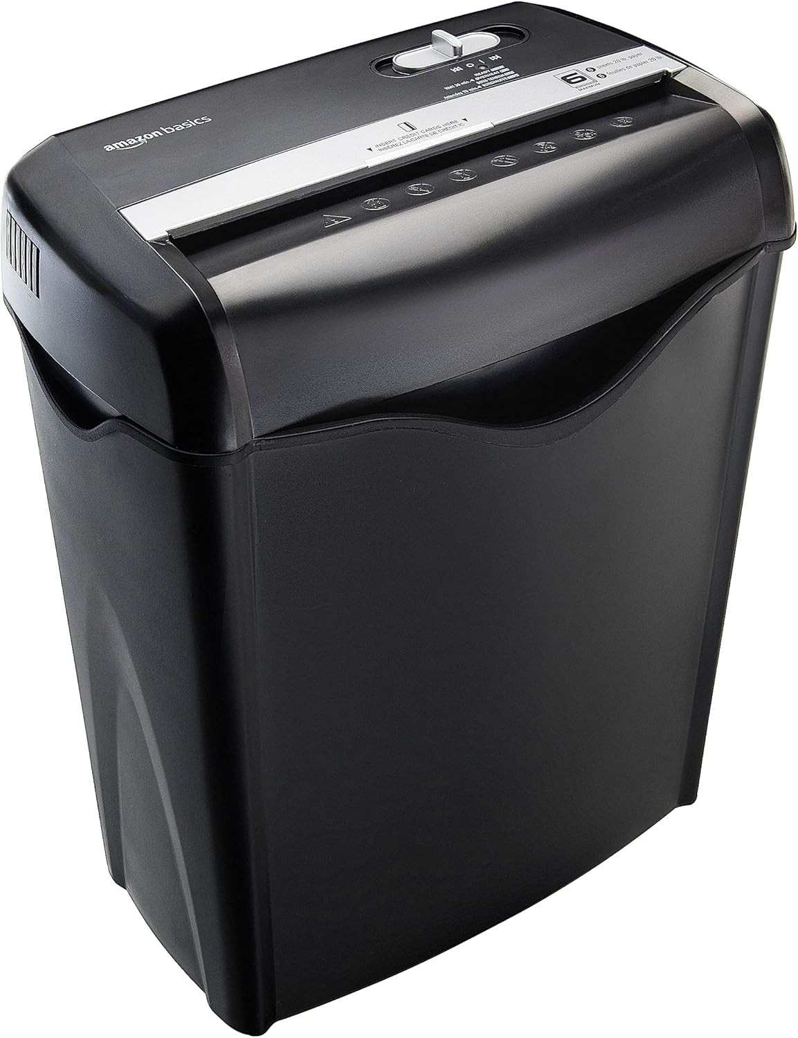 6-Sheet Cross-Cut Paper and Credit Card Shredder with 3.8 Ga