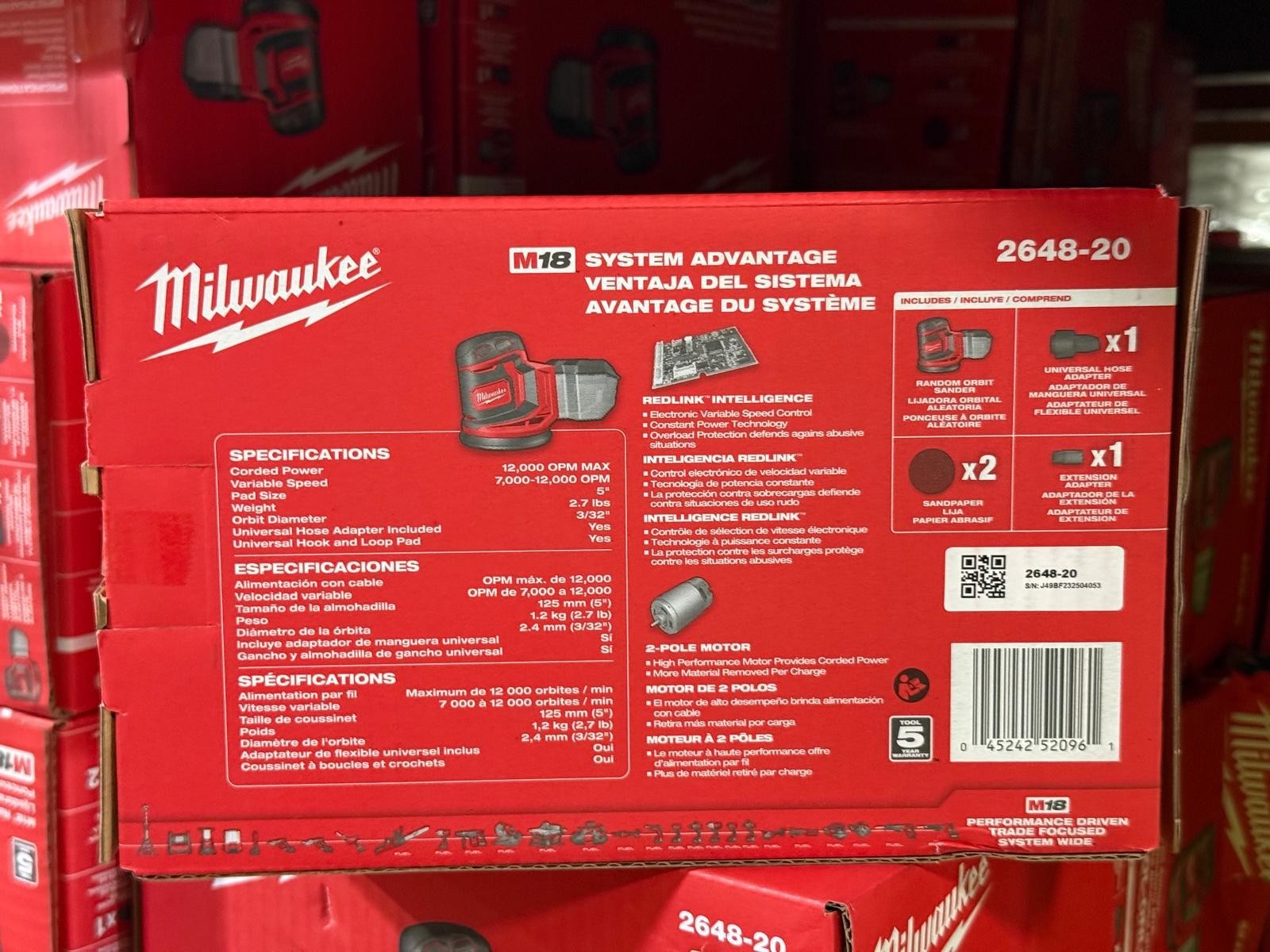 Brand new Milwaukee 2648-20 M18 Random Orbit Sander