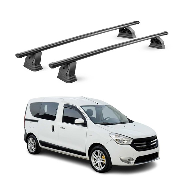 Stahl DachträGer FüR Dacia Dokker 2012-2021 TÜV AbschließBar 75 Kg 2Tlg Schwarz-image