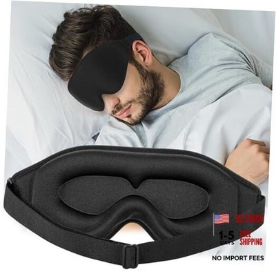Sleep Mask for Women Men 3D Contoured Cup No Pressure Eye Mask for Black