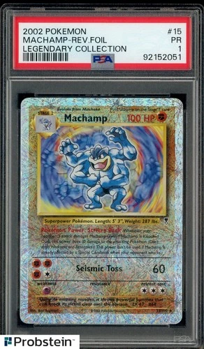 2002 POKEMON LEGENDARY COLLECTION #15 MACHAMP REVERSE FOIL PSA 1 PR