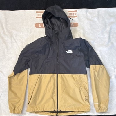The North Face Men's L Black/Tan Colorblock Hooded Full Zip Windbreaker Jacket