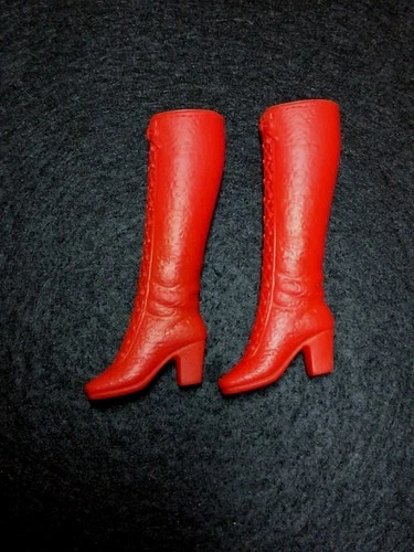 1970'S VINTAGE BARBIE THE SHORTS SET RED LACE UP BOOTS, JAPAN, MATTEL
