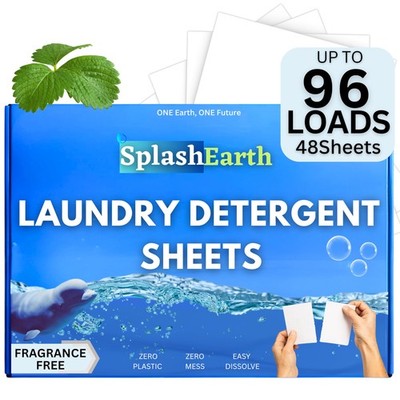 Laundry Detergent Sheets 96 Loads - Fragrance-Free, Hypoallergenic