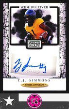 2021 SAGE Premier Draft T.J. Simmons Autographs Black Auto West Virginia A