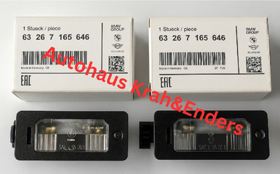2x ORIGINAL BMW Kennzeichenleuchte E90 E91 E92 E39 E60 E61 X6 E71/E2 63267165646