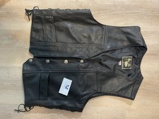 US 1 Leathers Motorcycle Leather Vest Size La...