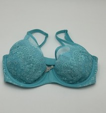 Victoria's Secret Body by Victoria 32DD Aqua Lace Unlined Demi Bra Semi Sheer