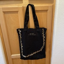 Marc Jacobs Daisy Black Canvas Black Tote Bag Gold Floral Print