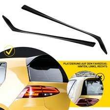 2x Heckansatz Spoiler für VW GOLF 7 VII Vertikale Heckspoiler Flap Schwarz Glanz