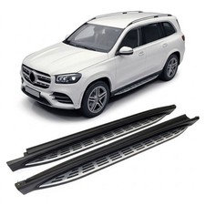 Trittbretter passend für Mercedes GLS X167 ab 2019 – Matt Silber/Schwarz Trittbretter passend für Mercedes GLS X167 ab 2019 – Matt Silber/Schwarz