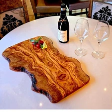 Premium Olive Wood Rustic Handmade Irregular Serving & Cutting Board | Pre-Sale