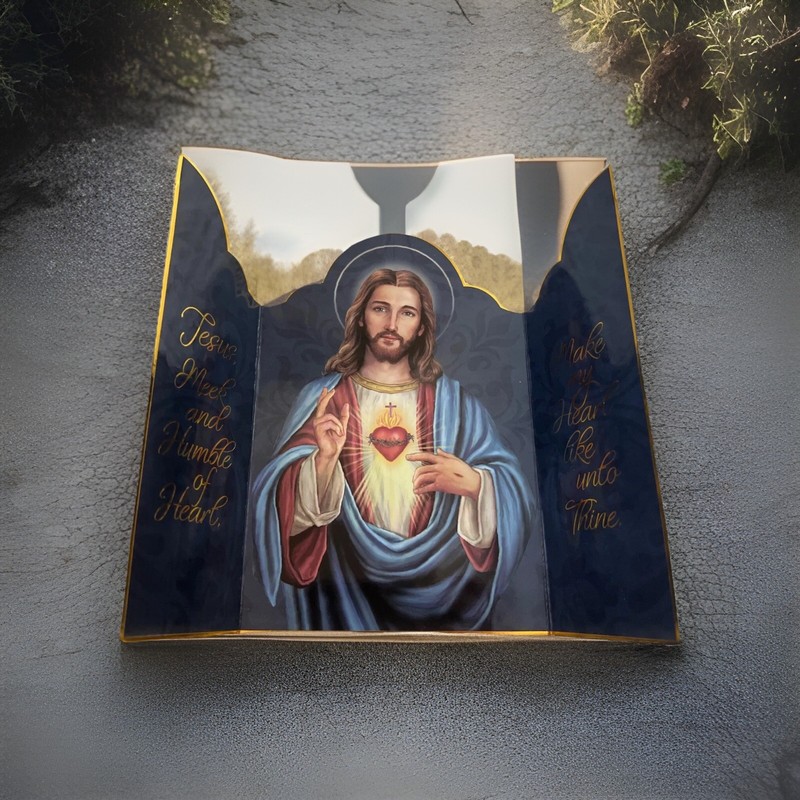 New Sacred Heart Of Jesus  Greeting Card  With Morning Offering Prayer 