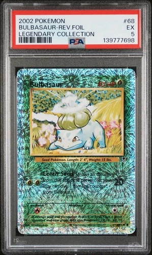 2002 POKEMON LEGENDARY COLLECTION #68 BULBASAUR-REVERSE FOIL PSA 5