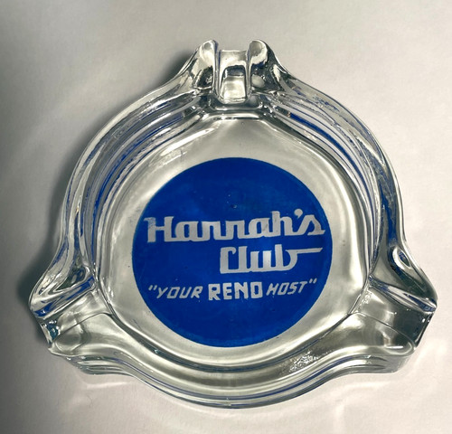 Vintage HARRAH'S CLUB CASINO RENO NEVADA TRI LOBE  GLASS ASHTRAY