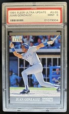 1991 Fleer Ultra Update Juan Gonzalez RC #U-55 Rangers PSA 9