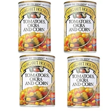 (4 CANS) Margaret Holmes Southern Style Tomatoes and Okra 14.5 oz Cans