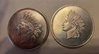1 troy oz. .999 fine silver rounds, Total of 2 each Indian Head Cent