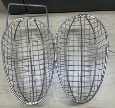 "Jaula colgante vintage de alambre en forma de huevo se abre y cierra 7"" X 4"""