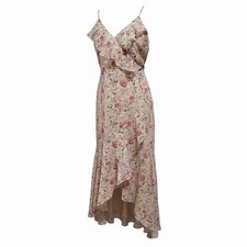 Express Maxi Dress Sz M Floral Print Ruffle Fairy Romantic Cottagecore Coquette