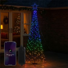 2.4m RGB Outdoor Xmas Tree LED Lights App & Remote Garden Festive Display 🎄✨