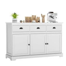 3 Drawers Sideboard Buffet Cabinet Console Table Kitchen Storage Cupboard White