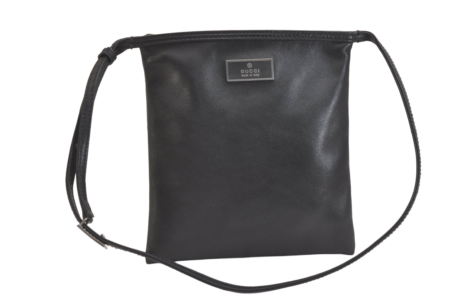Autentica GUCCI borsa a tracolla vintage borsetta pelle nera 4715N