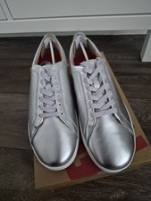 Brand New Fitflop Rally Silver Leather Trainers,Sneakers, Size UK 5,EUR38, US 07