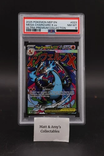Pokemon Mega Charizard X ex 023 Me: Mega Evolution Promo Holo PSA 8