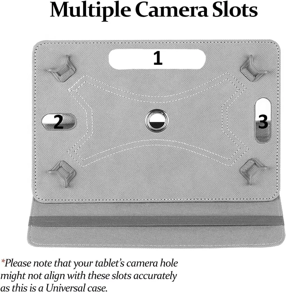 New Universal 7" Tablet 360° Rotating Leather Stand Case Cover Stylish & Secure - Image 4 of 4