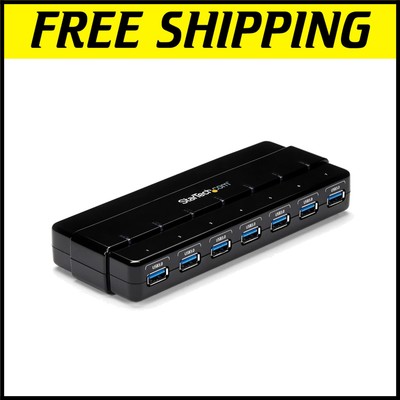 Compact 7-Port USB 3.0 Extender Hub   Universal Multi-Port Access for Desktops