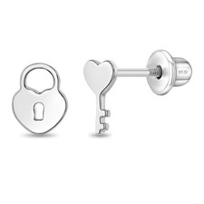 Lock & Love Kinder / Mädchen Ohrringe Mit Schraubverschluss - Sterlingsilber