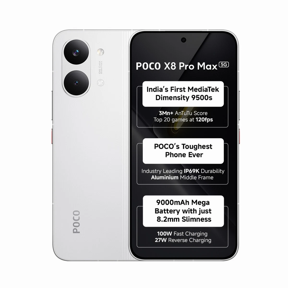 POCO X8 Pro Max (White, 512 GB 12GB RAM) 6.83