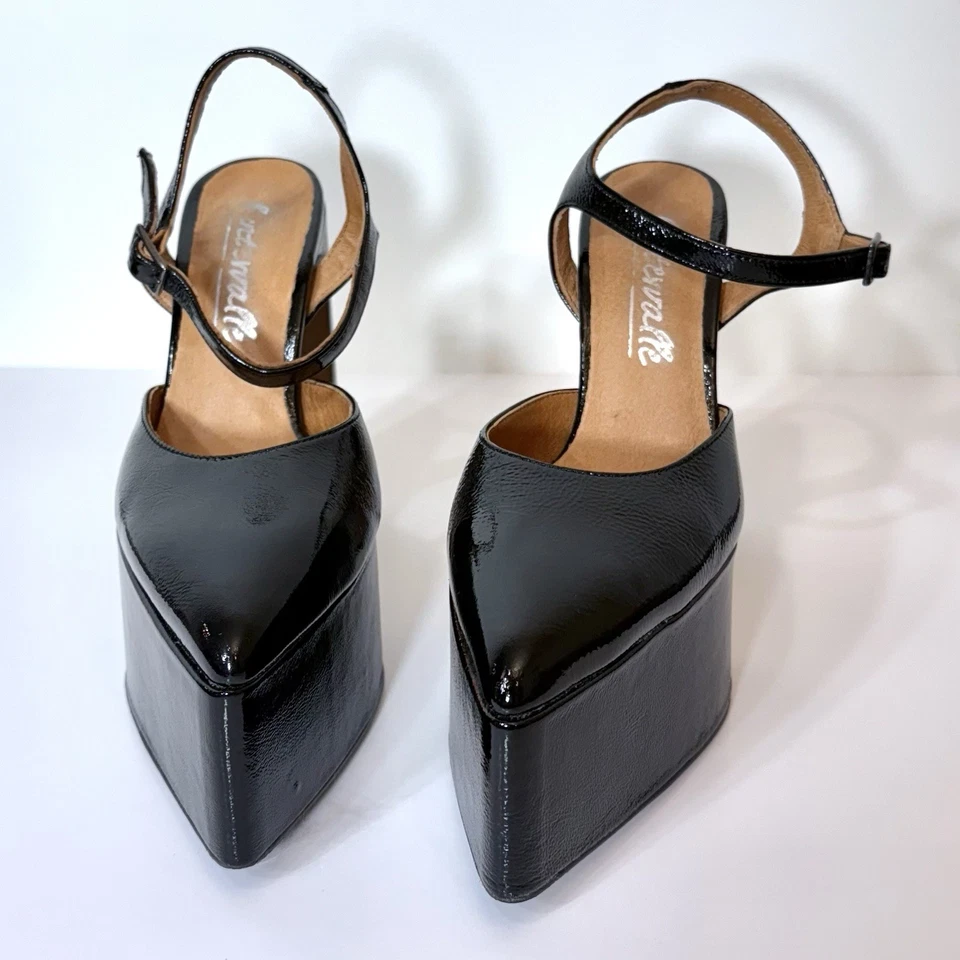 BOMBAS L’INTERVALLE CHAROL GRUESO 37 6.5 España Plataforma Retro Disco Negro Foto 3 de 4