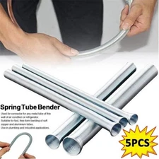 5pcs 21cm Spring Bending Tube Pipe Bender 1/4" 5/16" 3/8" 1/2" 5/8" Silver Set #