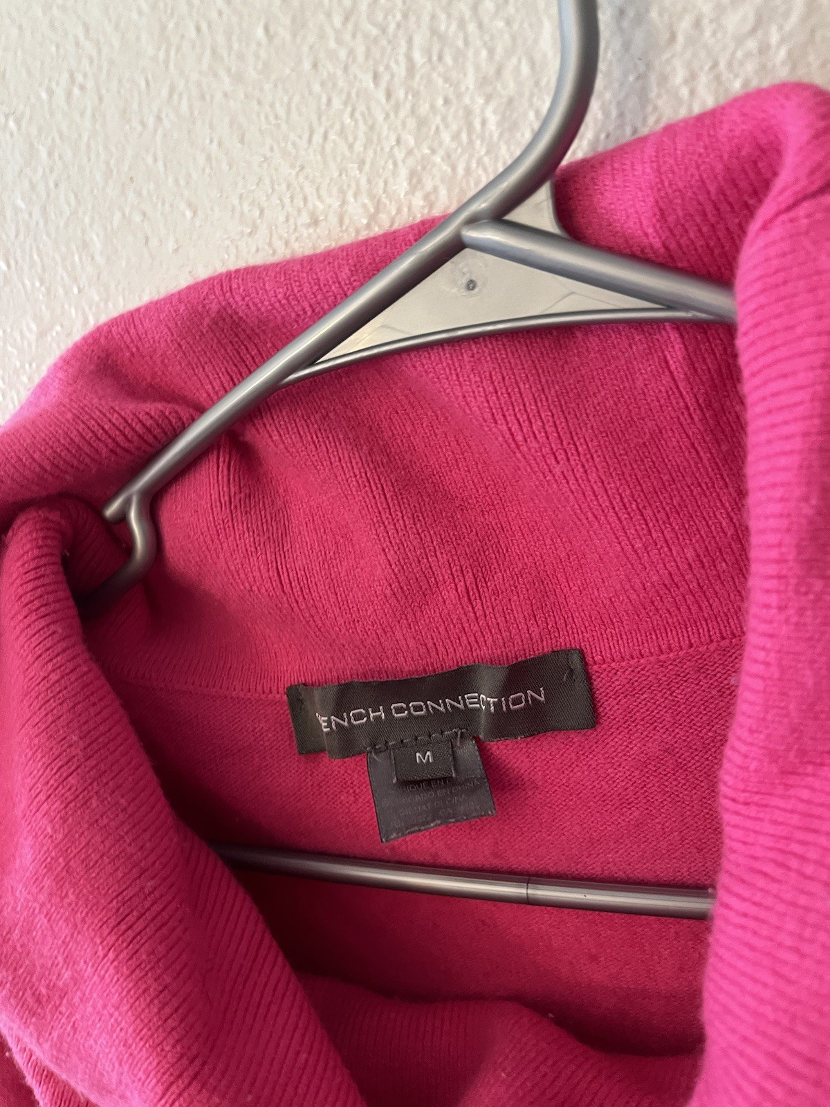 French Connection Pink Solid Cowl Neck Sweater sz… - image 2