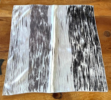 Vintage Glentex Scarf Japan 26  Square Abstract Brushstroke Neutral Black Ivory