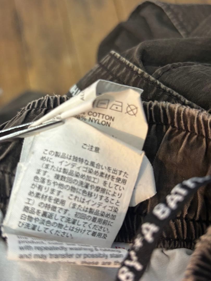 Aape A BATHING APE Cotton Nylon Wide Cargo Pants Faded Black L Waist 80cm thumbnail 14