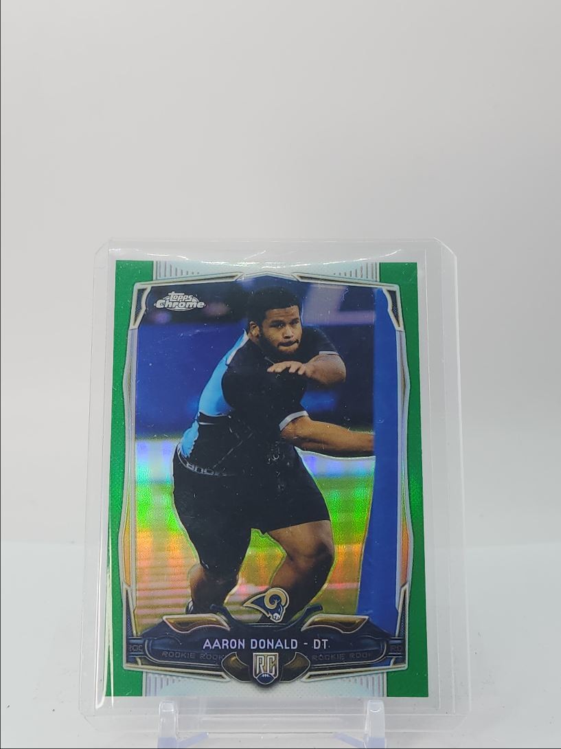 AARON DONALD 2014 TOPPS CHROME ROOKIE GREEN REFRACTOR RAMS RC Q3974