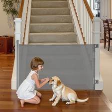 VEVOR Retractable Baby Gate Mesh Dog Gate 57 inch Wide 38.5 inch Tall for Stairs
