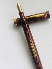 WATERMAN 5 COLORBAND RED DE 1920 USA_PLUME F _130 mm