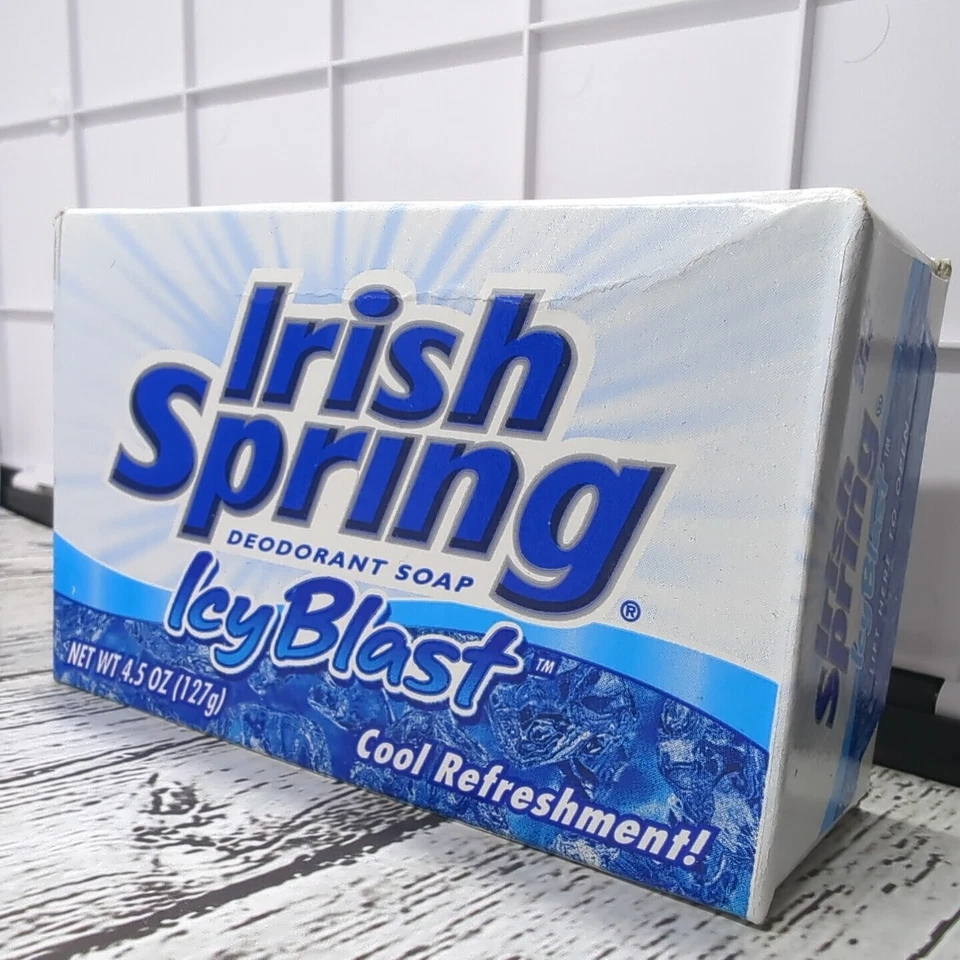 Lot of 4 Vintage Irish Spring Icy Blast Soap Bars New Sealed 4.5oz each - Image 3 of 4