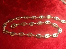 Kaffeebohnenkette 5 mm breit vergoldet Kaffeebohne Armband - Fußkette nach Mass