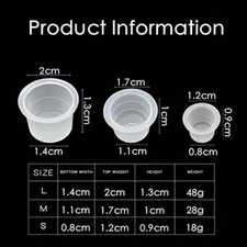 Tattoo Ink Cups 300Pcs Mixed Size Permanent Makeup Pigment Clear Holder Caps