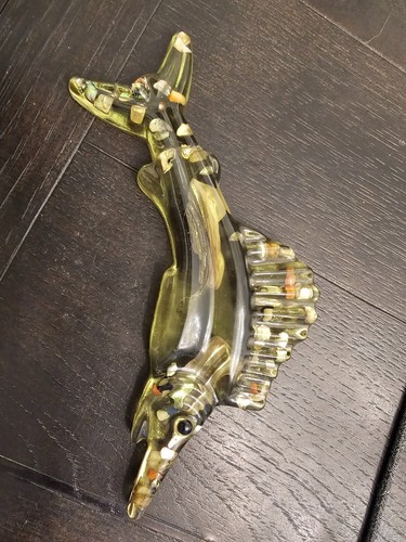 1960 clear Green Fish Imbedded with Shells Kids Room Decoration Must See 23 - Picture 10 of 10