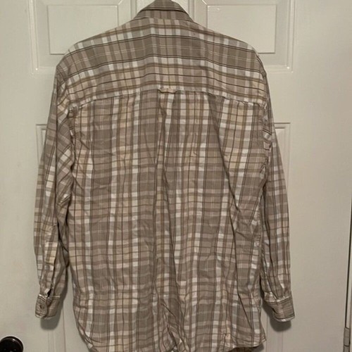 Camisa Columbia Vintage A Cuadros Blanco Tostado Exterior Informal Senderismo Aire Libre Grande - Imagen 2 de 5