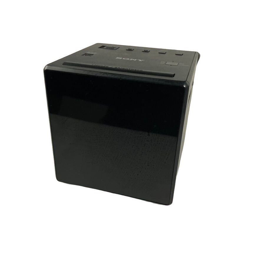 Alarm Clock Radio Sony Desktop Cube ICF C1 AM FM Black u-image